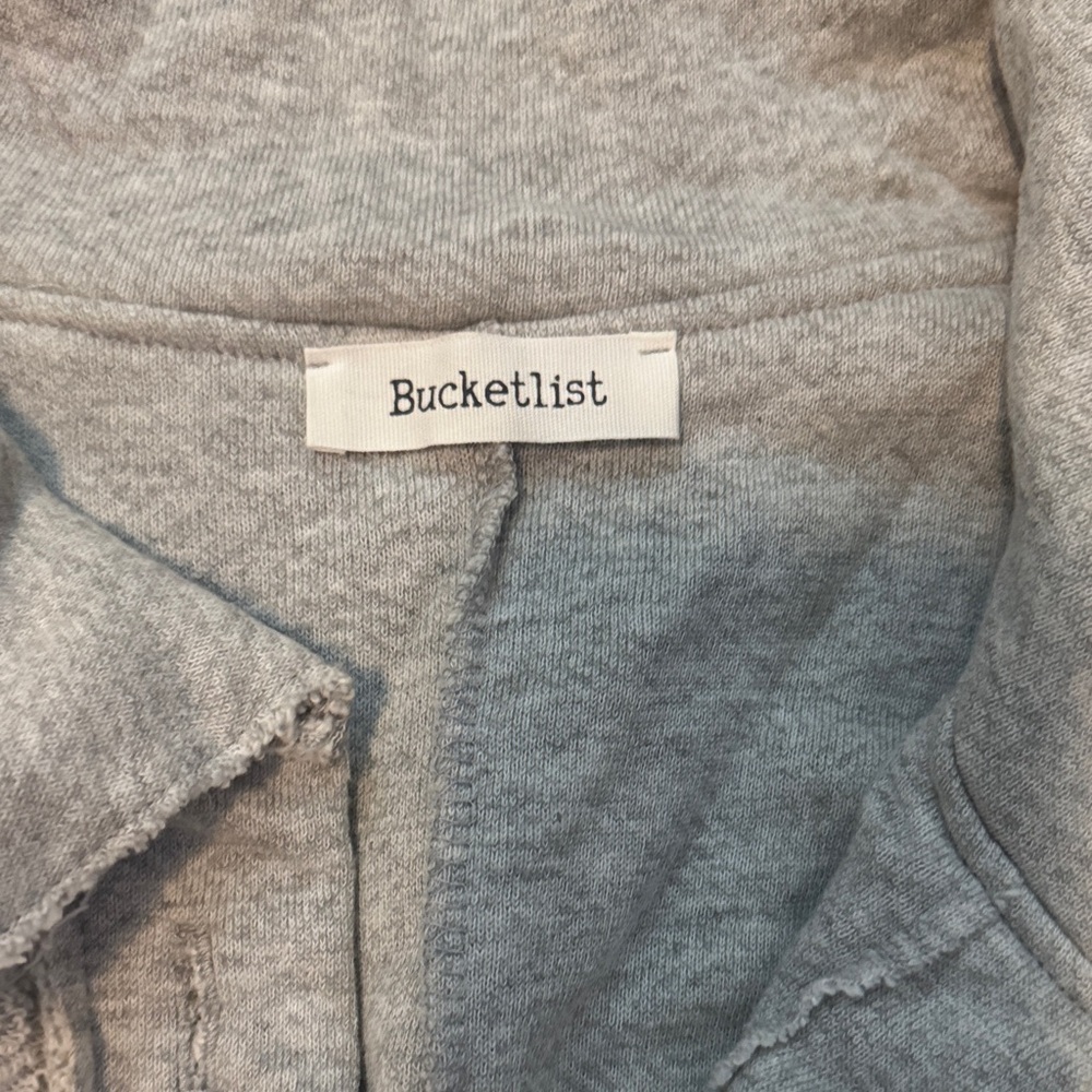 Gray Half Button Oversized Sweatshirt - image 2